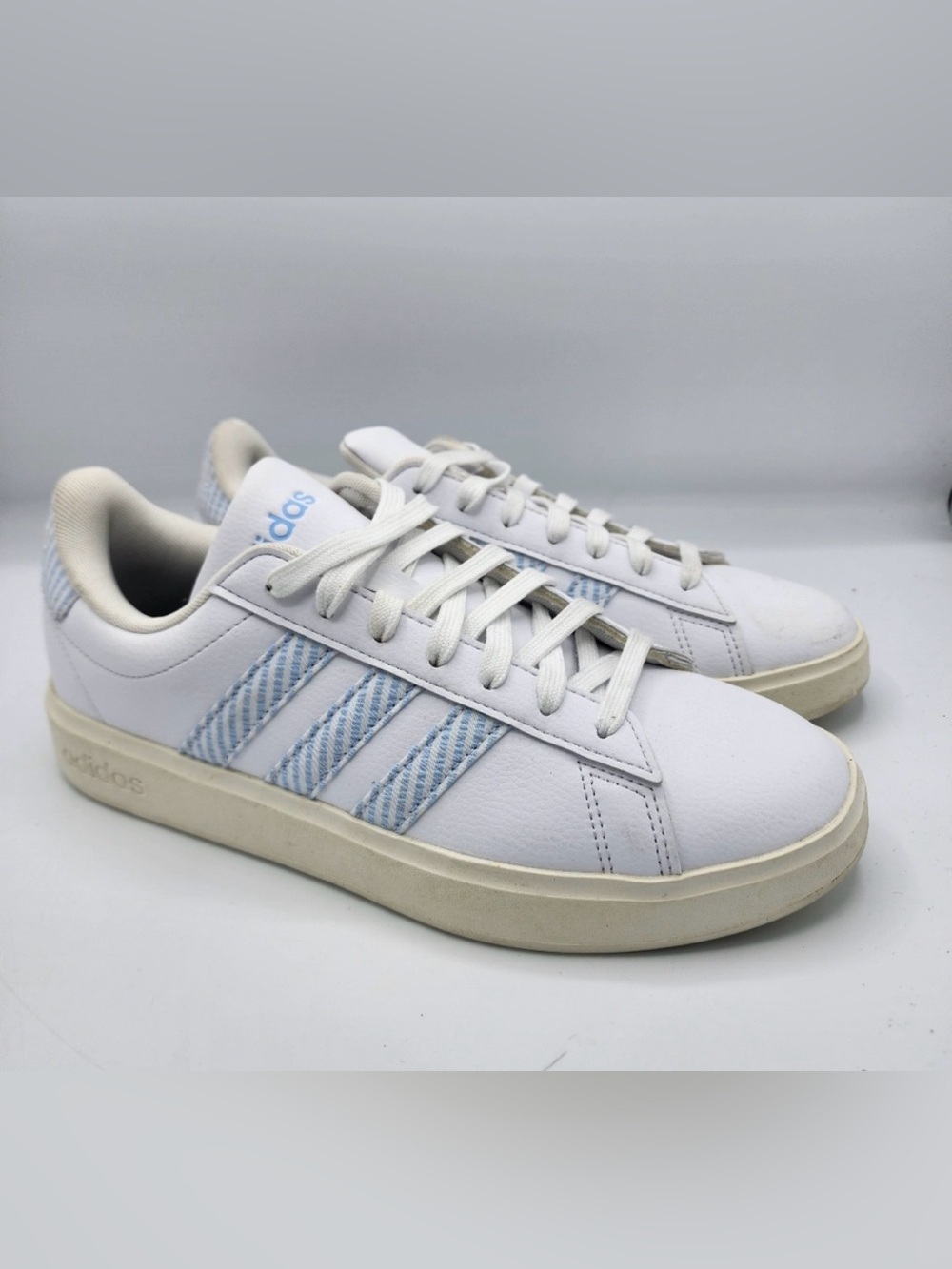 Adidas White and Blue Sneakers